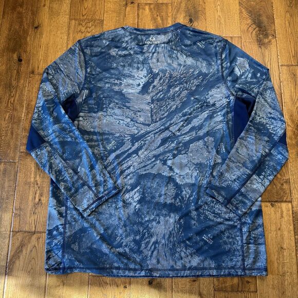 Realtree Reversible Blue White Camo Long Sleeve Performance Fishing Shirt 2XL - Picture 7 of 8
